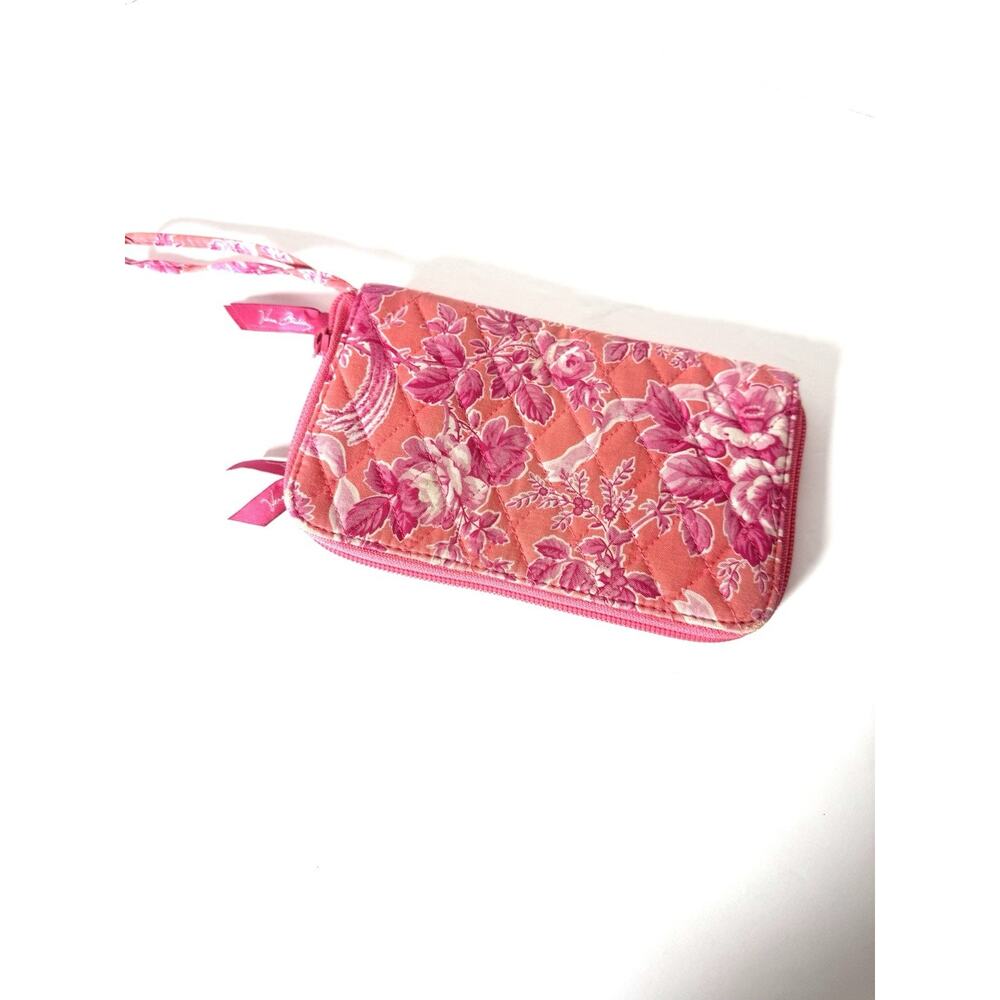 Vera Bradley Large Zip Wallet Travel Organizer Hope Toile Retired Pattern EUC